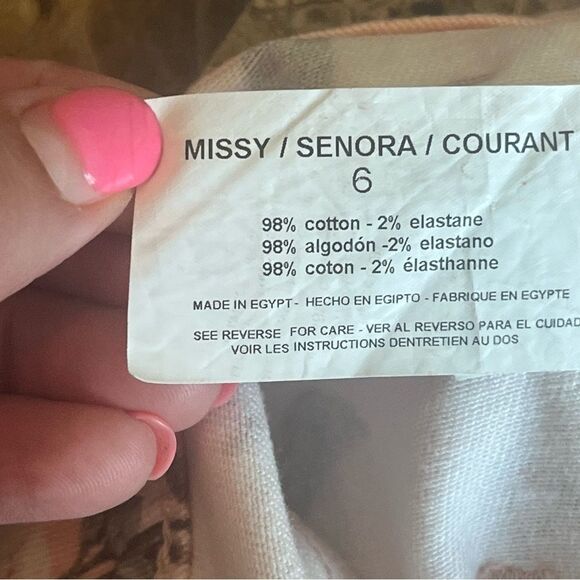 Gloria Vanderbilt Amanda Capri Jeans Missy Size 6 Pink Floral Print - Picture 9 of 13